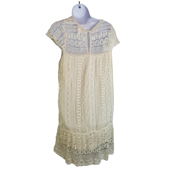 Anthropologie Maeve cream crochet lace babydoll dress - Picture 4 of 12